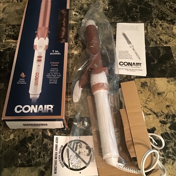 Con Air Double Ceramic 1” Barrel Curling Iron NEW - Picture 4 of 6